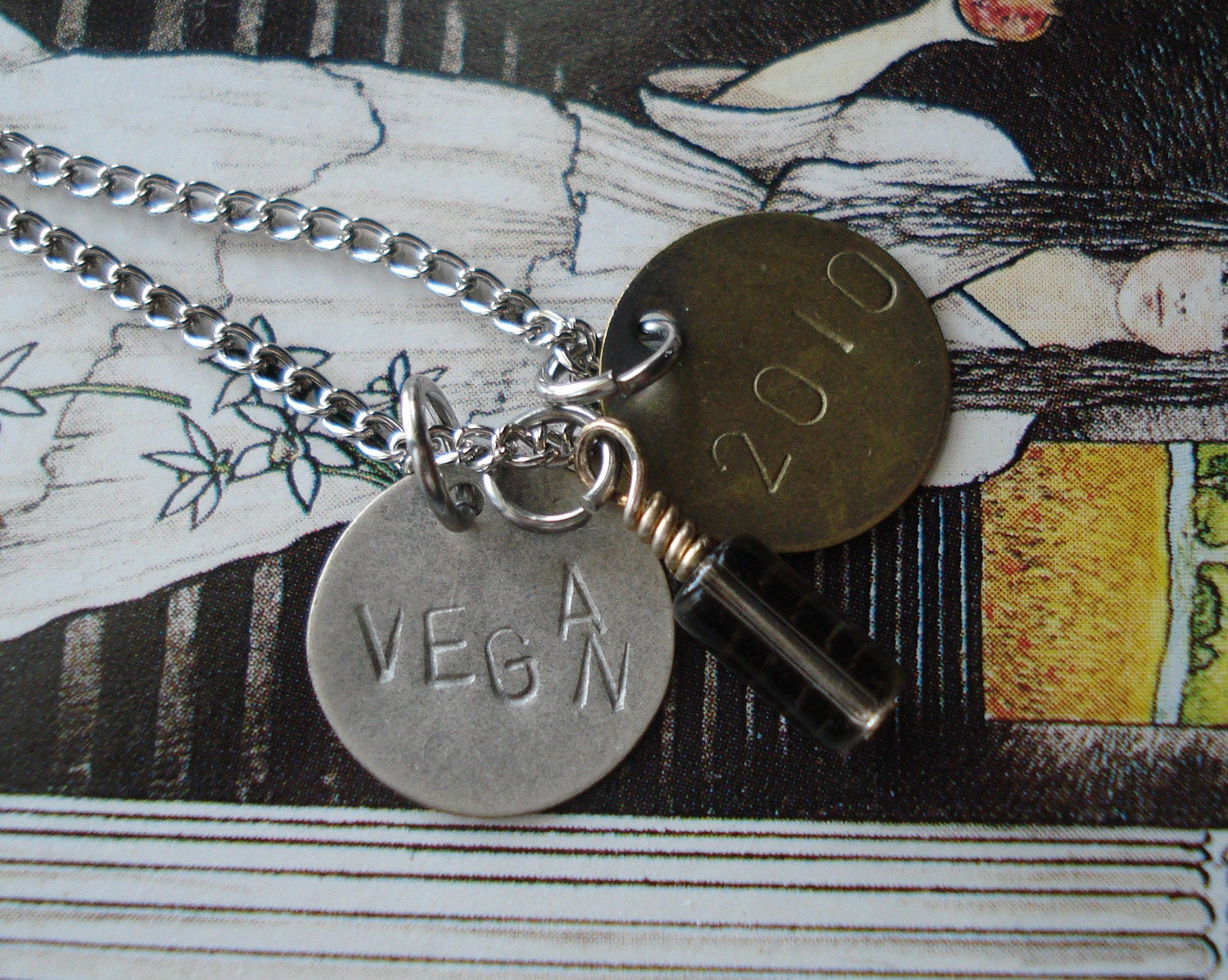 VEGAN or RAW Necklace with Date