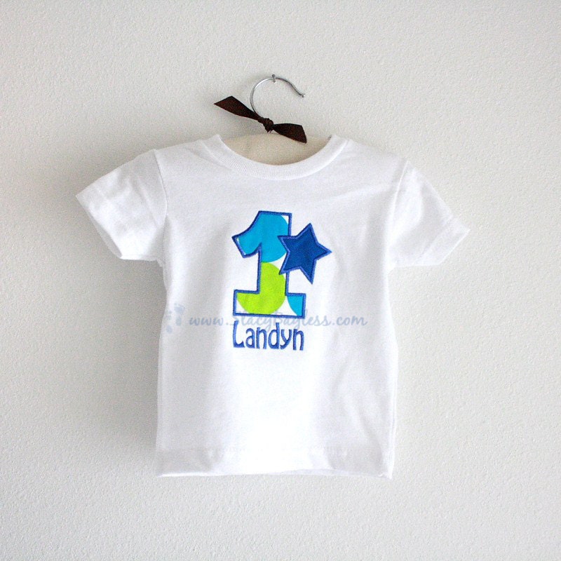 ADD a Custom Birthday Shirt OR Onesie to any 3 Piece Party Set - choose your Font Fabric AND Colors