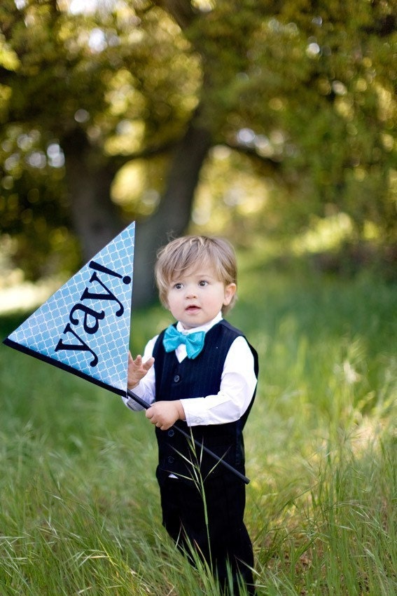 CUSTOM Wedding Flag- ring bearer or flower girl sign. Great photo prop