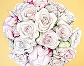 Custom Bridal Bouquet Painting  - From Your Photo - 24x24