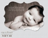 Classic Twist Birth Announcemnt - Digital or Printed