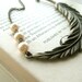 Feather Bridesmaid Necklace - statement, antique brass, pearls, bridesmaid gift, vintage inspired, nature