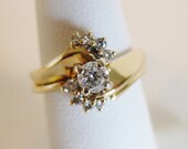 Gorgeous Sparkling 14K Yellow Gold Diamond Bridal Set