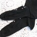 SALE Antique Edwardian Black Embroidered Silk Stockings NOS