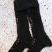 SALE Antique Edwardian Black Embroidered Silk Stockings NOS