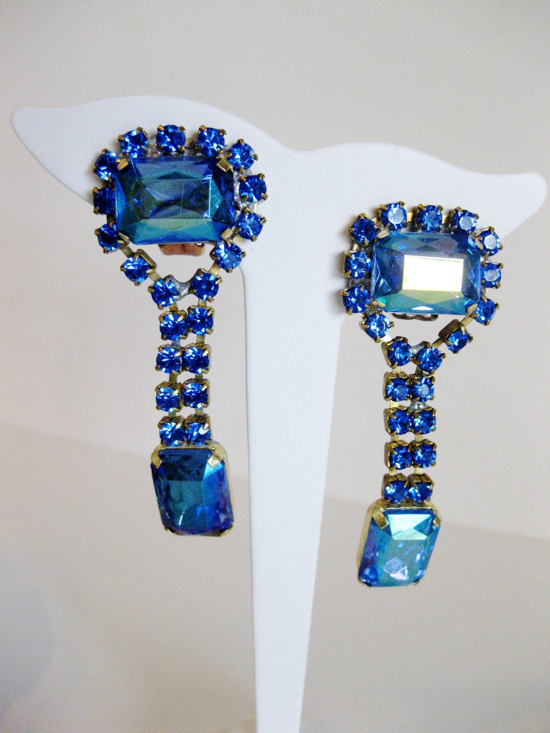 REDUCED Vintage Large Dramatic 1950's Czech Glass Rhinestone Full Parure