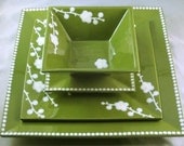 Green Blossoms - Four Piece Place Setting