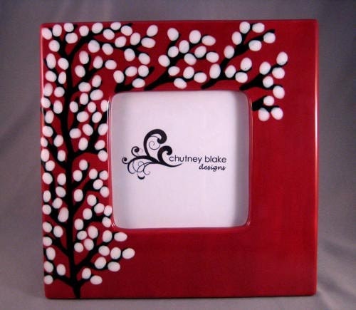 White Willows on Ruby Red Frame - chutneyblakedesigns