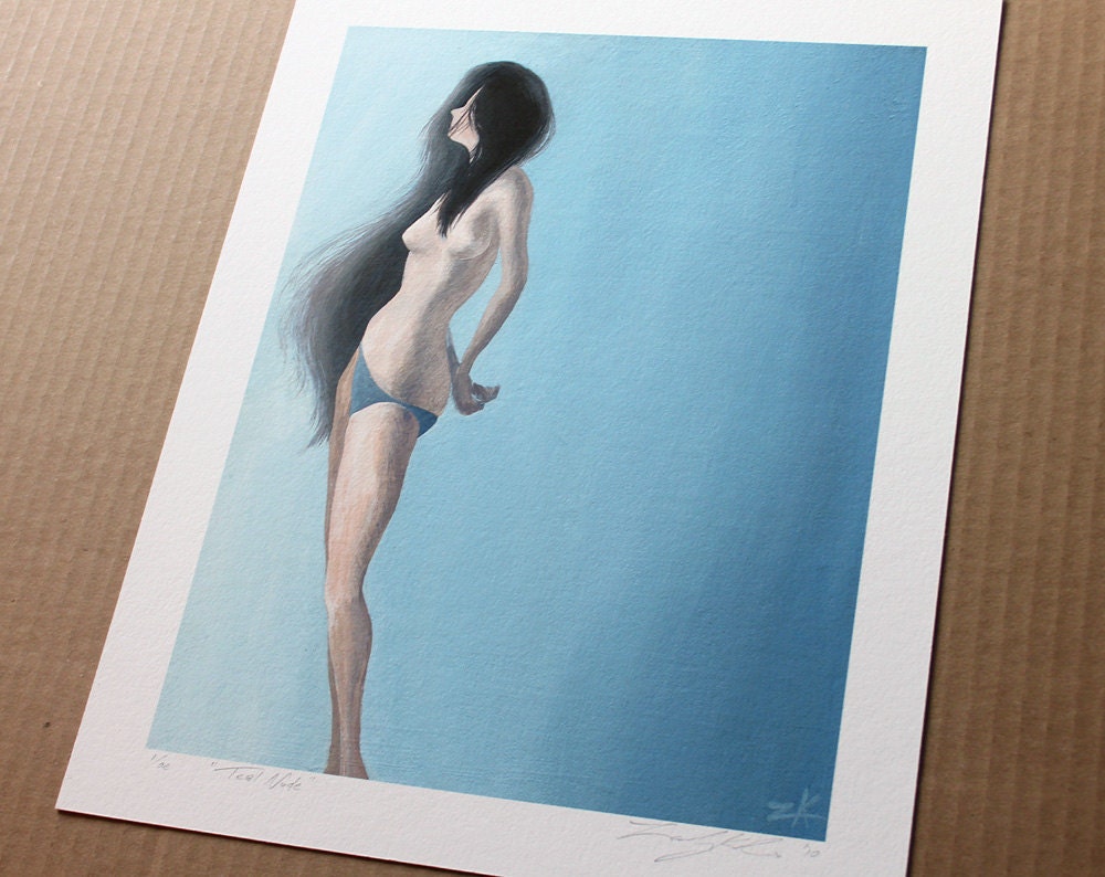 Teal Nude - 11x14 PRINT