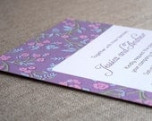 Vintage Floral Invitation in Purple, Pink, Blue, Green or White - Wedding, Engagement, Special Occasion - BellaStationery