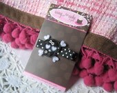 Black and White Sequined Skull and Cross Bones No Slip Clip...For the Crazy Girl in your life...Ready to Ship