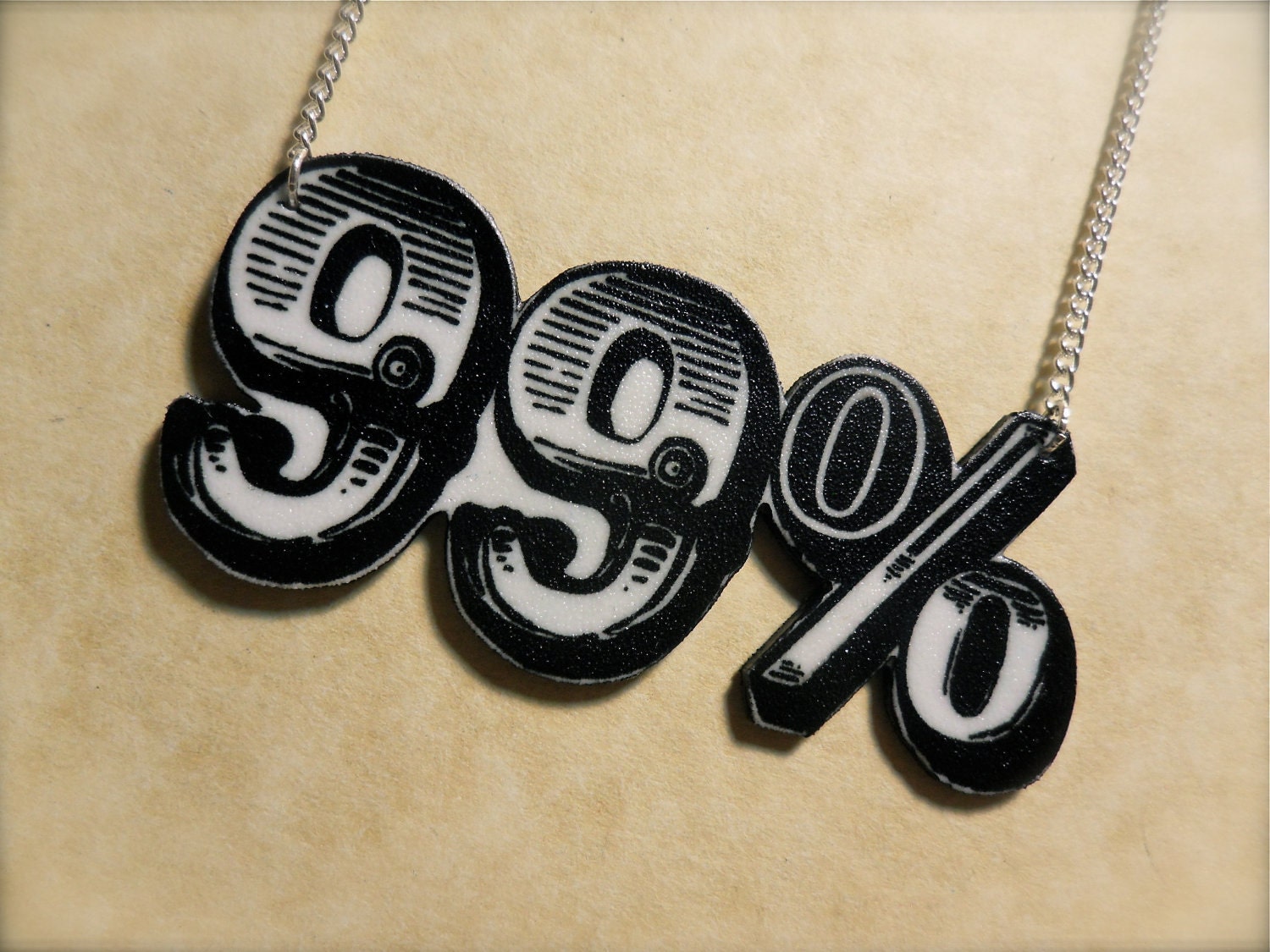 99% occupy wall street protest movement necklace jewelry pendant charm