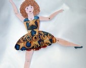 Ballerina Paper Doll original Paper Art Doll
