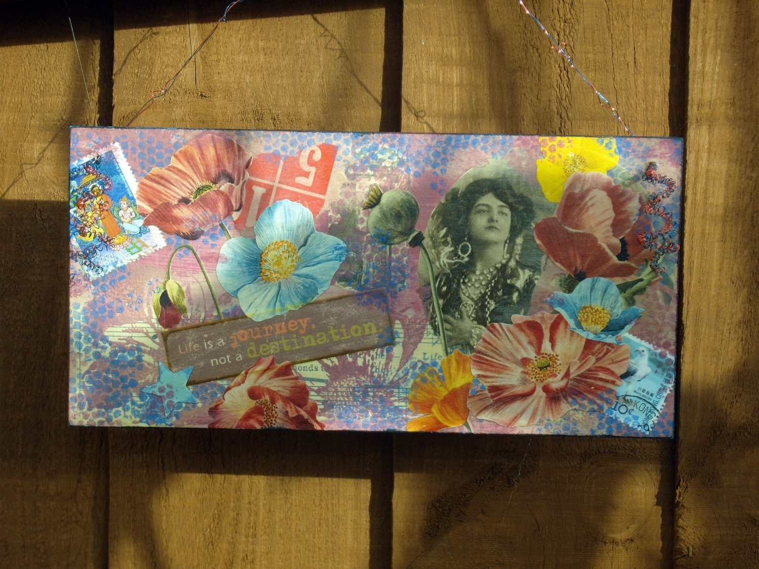 Mixed Media Collage Art Wall hanging