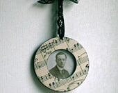Victorian Gentleman Photo,Decoupaged Frame with lace