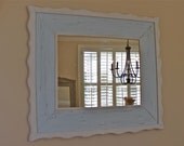 Baby Blue Boy's Nursery Open Back Mirror Frame 16x20 Double Trimmed