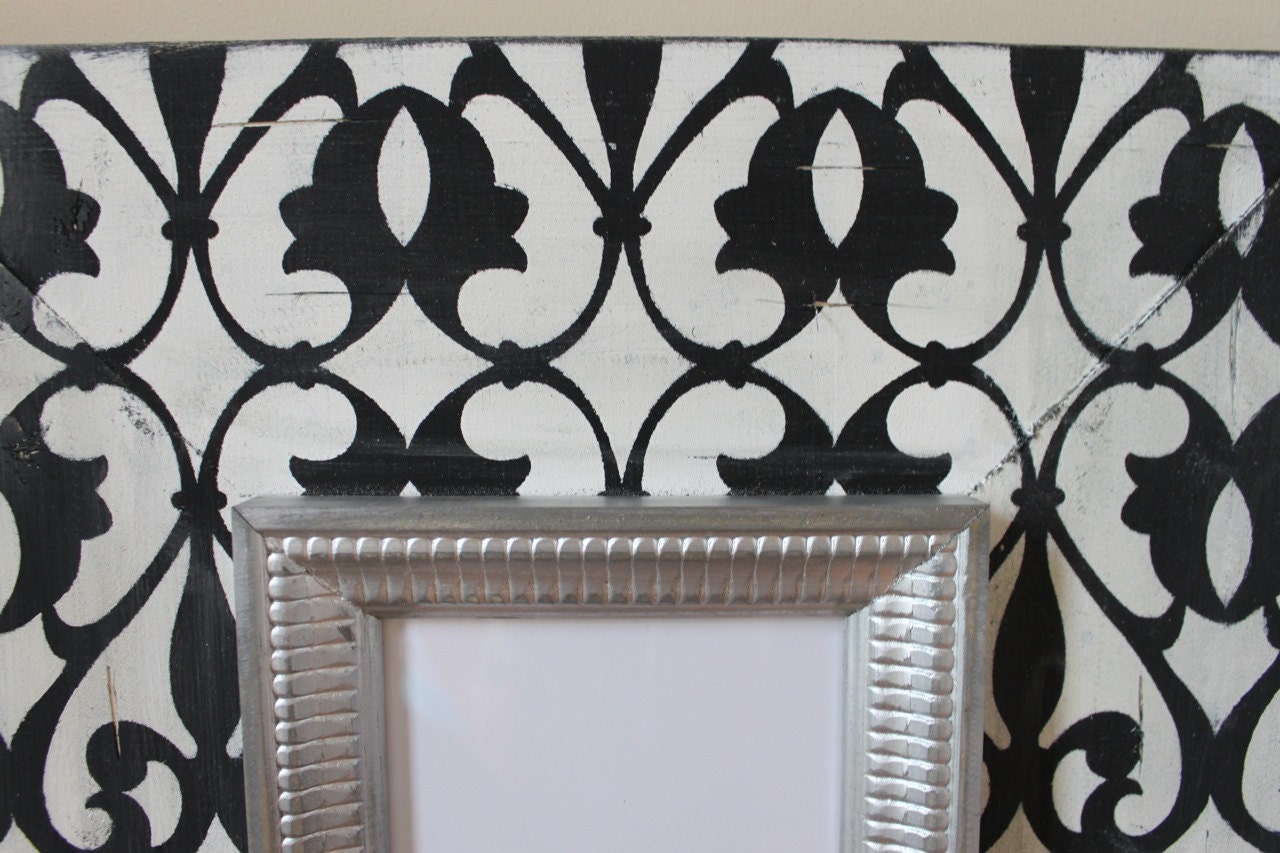 Imperial Wood Distressed Picture Frame 5x7 Hand painted, Black and Vintage White