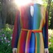 60s CAFTAN Of MANY COLORS Hooded Rainbow Amazingness