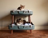 RESERVED FOR BOBBIE - Cozy Cargo Suitcase Bunk Bed - Cats Paradise - Eco Chic Upcycled Luggage