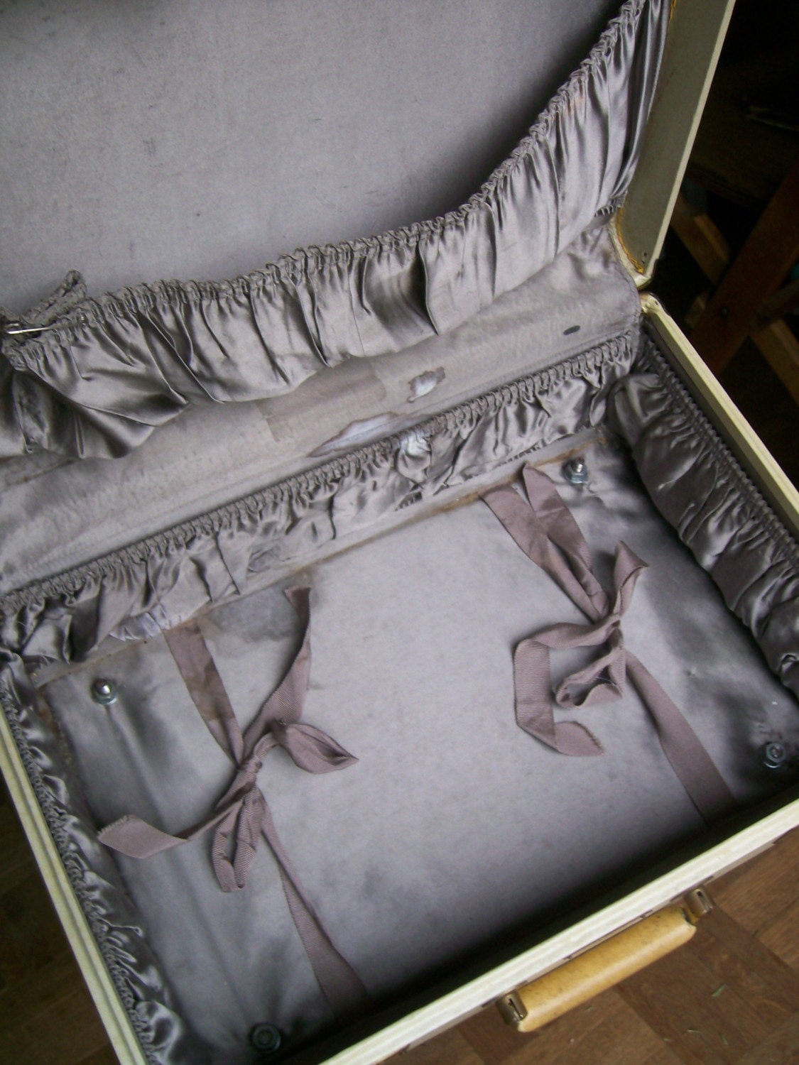 Pretty in Pink Suitcase Chair and Table Combo - Upcycled Vintage Luggage - Eco Chic Glam
