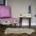 Pretty in Pink Suitcase Chair and Table Combo - Upcycled Vintage Luggage - Eco Chic Glam