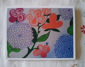 Spring Note Card, Floral Card - A Time for Singing - 1 Floral Spring Card