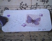 Butterfly Gift Tag - Shades of Purple - Journalling tags, scrapbooking tags, Wedding Wish Tags -8  2x4 Gift Tags