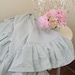 Shabby Chic Ruffled Linen Throw in French Blue