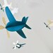 Baby Mobile, Airplanes in Yellow Chevron and Teal