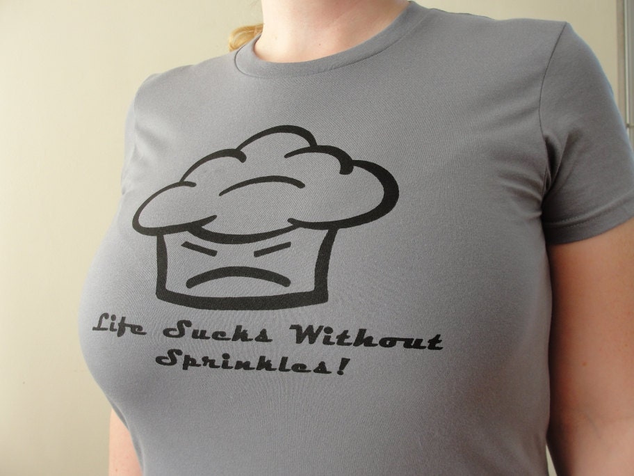 Large Cupcake T-shirt - Unhappy Slate Grey