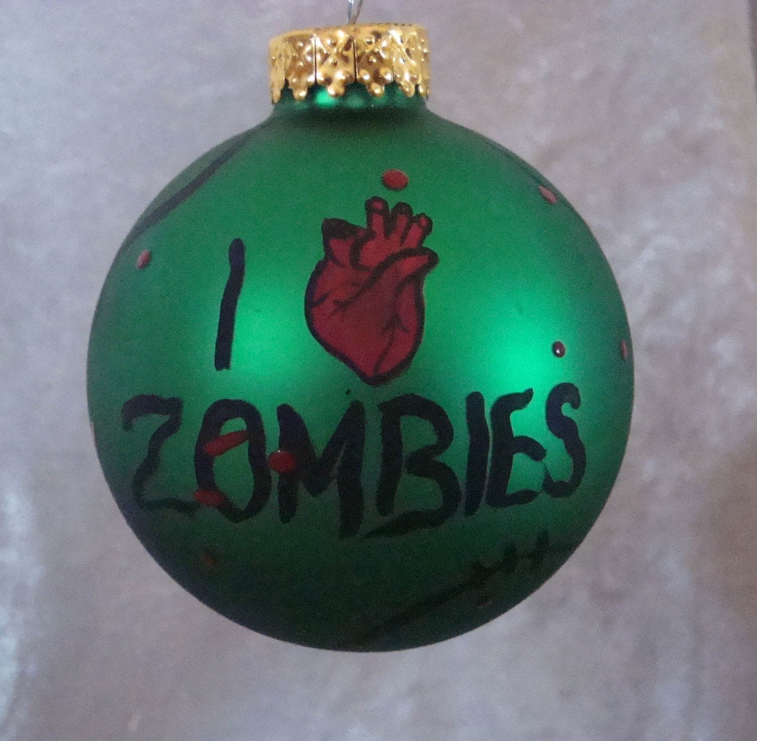 zombie ornaments, i love zombie ornament, walking dead ornament