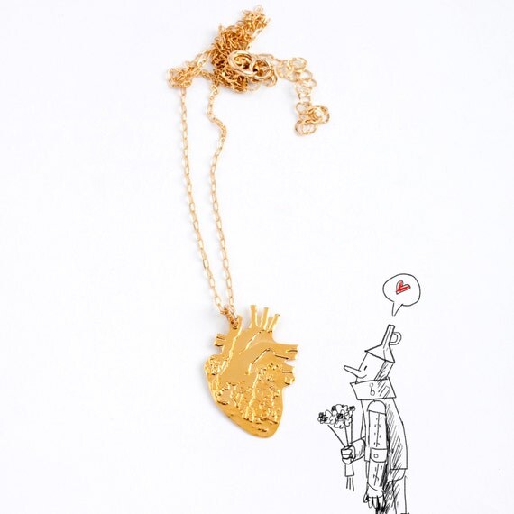 wild thing ANATOMICAL HEART golden pendant