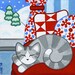 Gray Tabby CAT Napping on Pillows PRINT from Original Painting by JILL