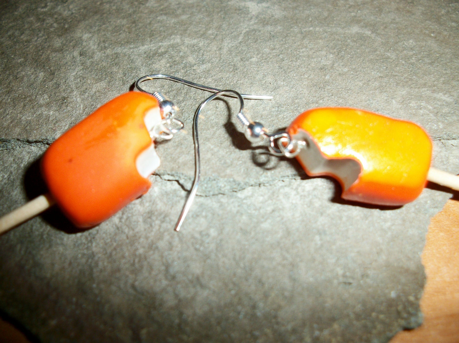 Orange Cream Pop Polymer Clay Earrings