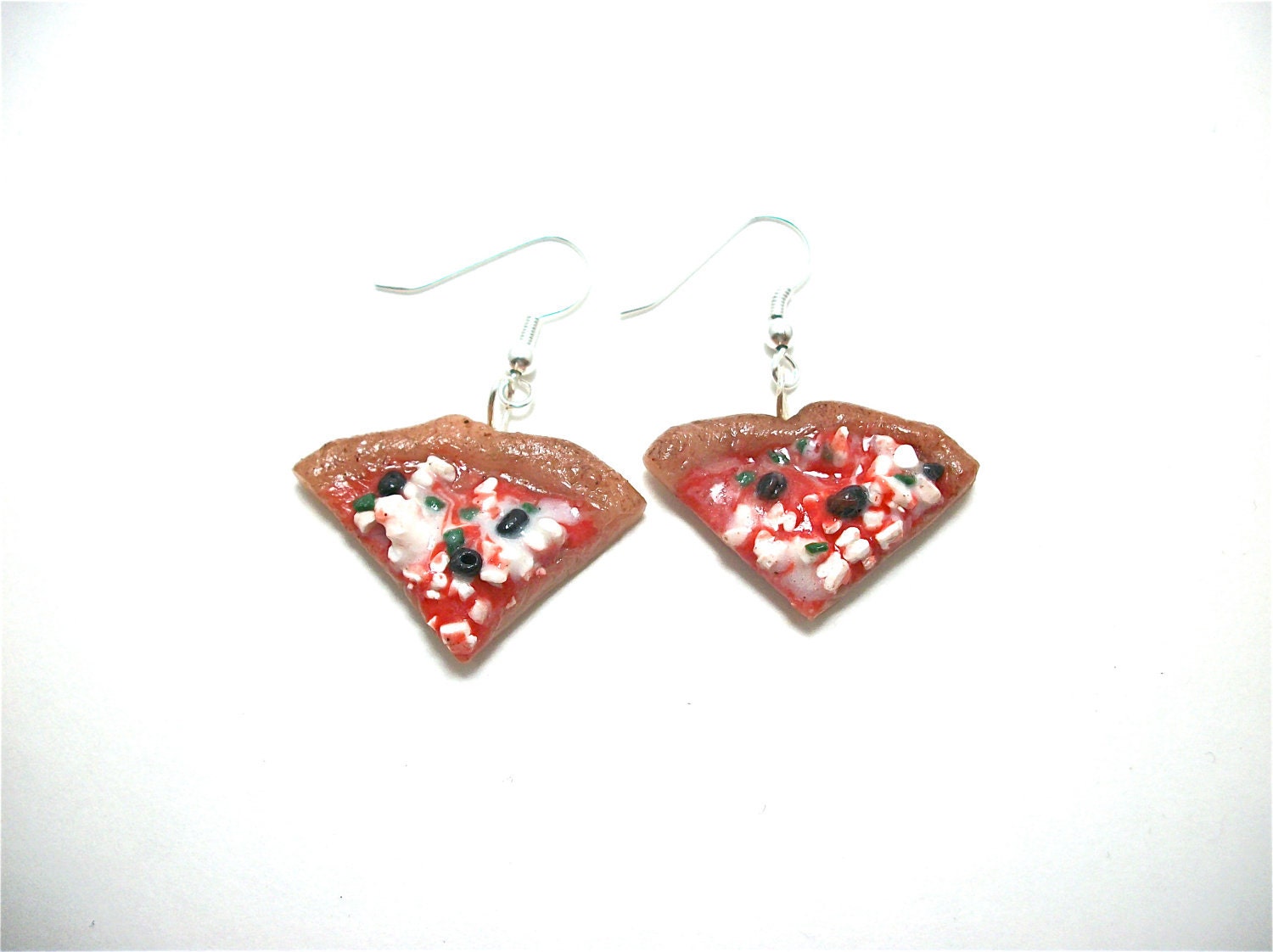Pizza Earrings Pick your own Toppings Polymer Clay