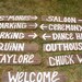 NAME YOUR SIGN rustic 7 Barn wood Wedding Signs w/ Stakes  directional country personalized signage guestbook favors
