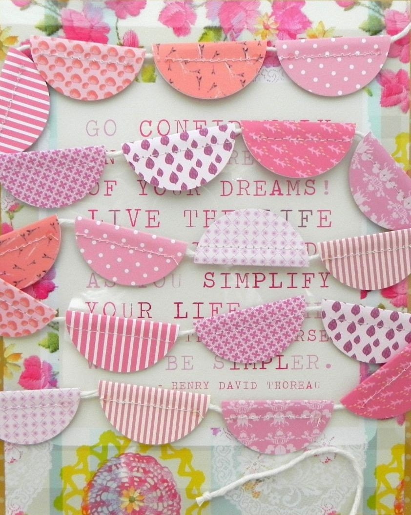 Sweet Seventeen Sewn Paper Scallops Bunting Garland Decoration Il_170x135