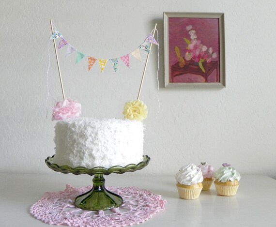 Fuschia Blush Fabric Cake Bunting Decoration Il_570xn