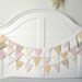 Peach Muslin And Burlap 3 Tier Cake Bunting Decoration
