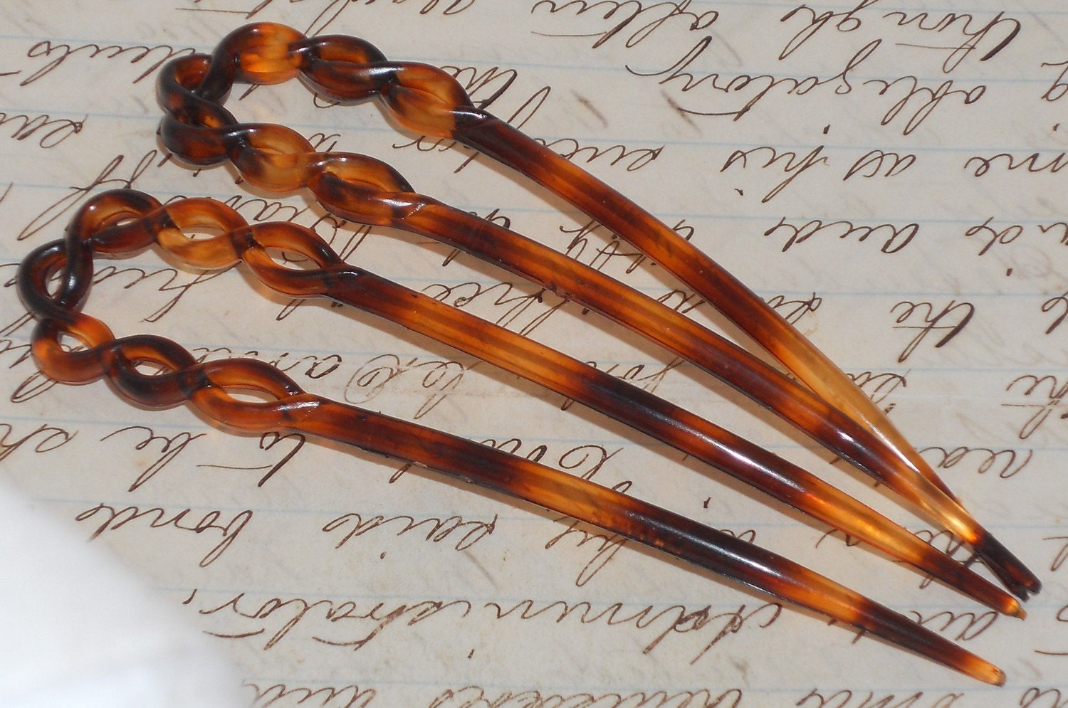 Vintage Comb Hair Tortoise Color Old Stock Embellish Decoration Victorian Lace French France