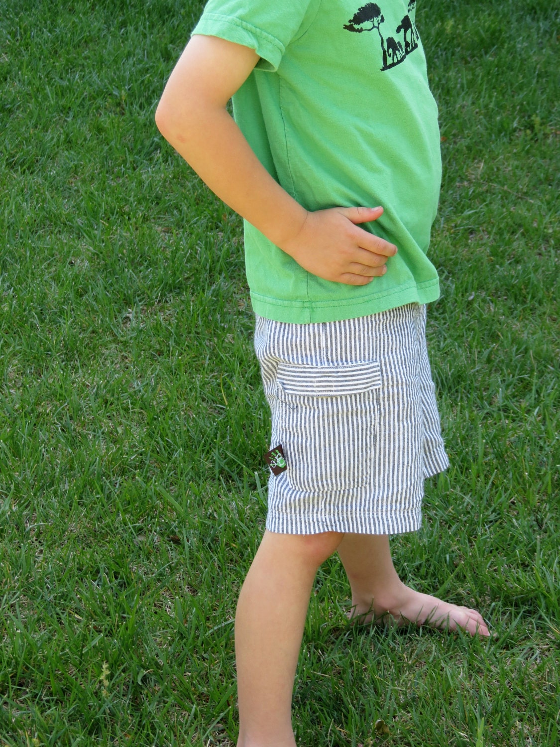 Boys Seersucker Cargo Shorts- size 18 mo to 8 years-Martha Stewart show