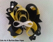 Stacked Boutique Bow with Detachable Bumble Bee Clippie