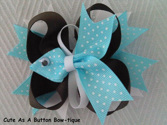 Stacked Boutique Bow with Detachable Fish Clippie