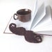 Felt brooch moustache  dark brown