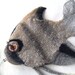 Felted purse cosmetic Grey Fish Silver Metal Frame under 50 octopurse
