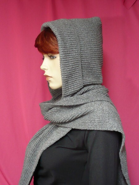 in isotoner and scarf grey scarf combo boucle www.etsy.com/listing/64171918/soft hood  hooded