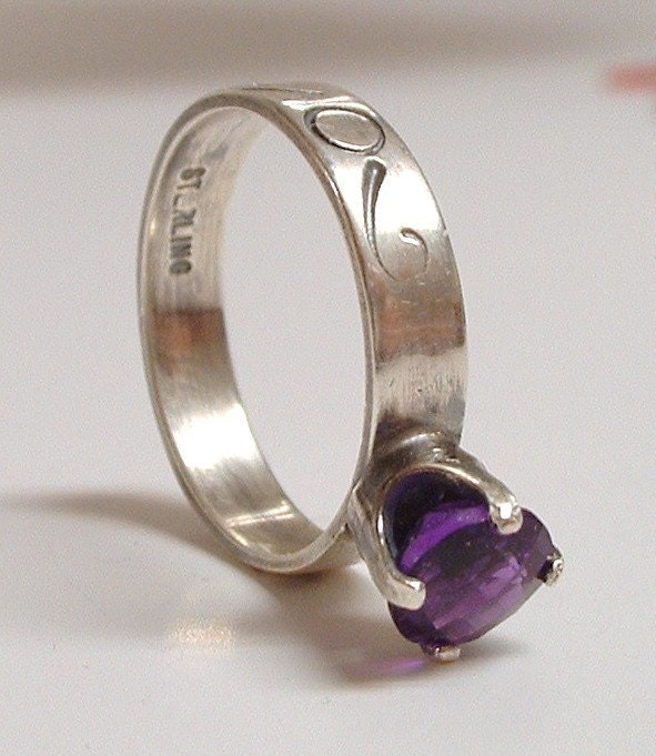 Amethyst and Sterling Silver Ring