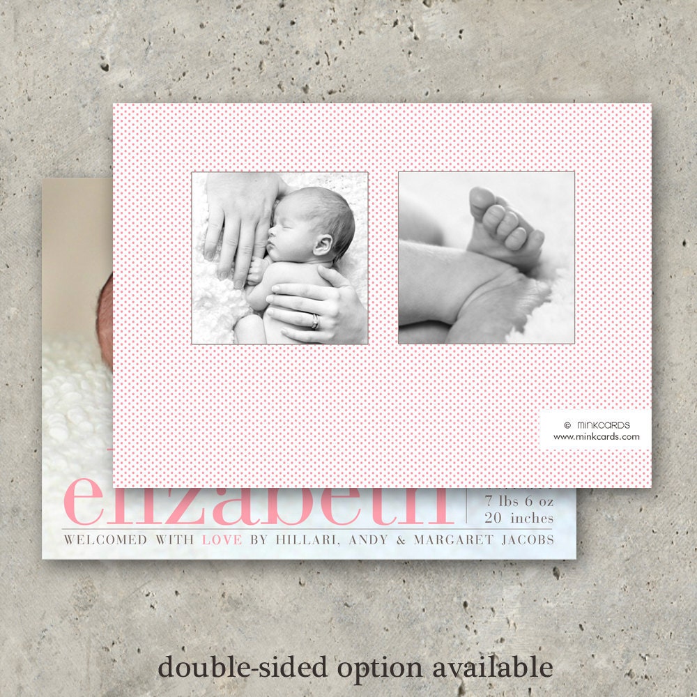 baby girl birth announcement photo card - "Pretty Perfect"
