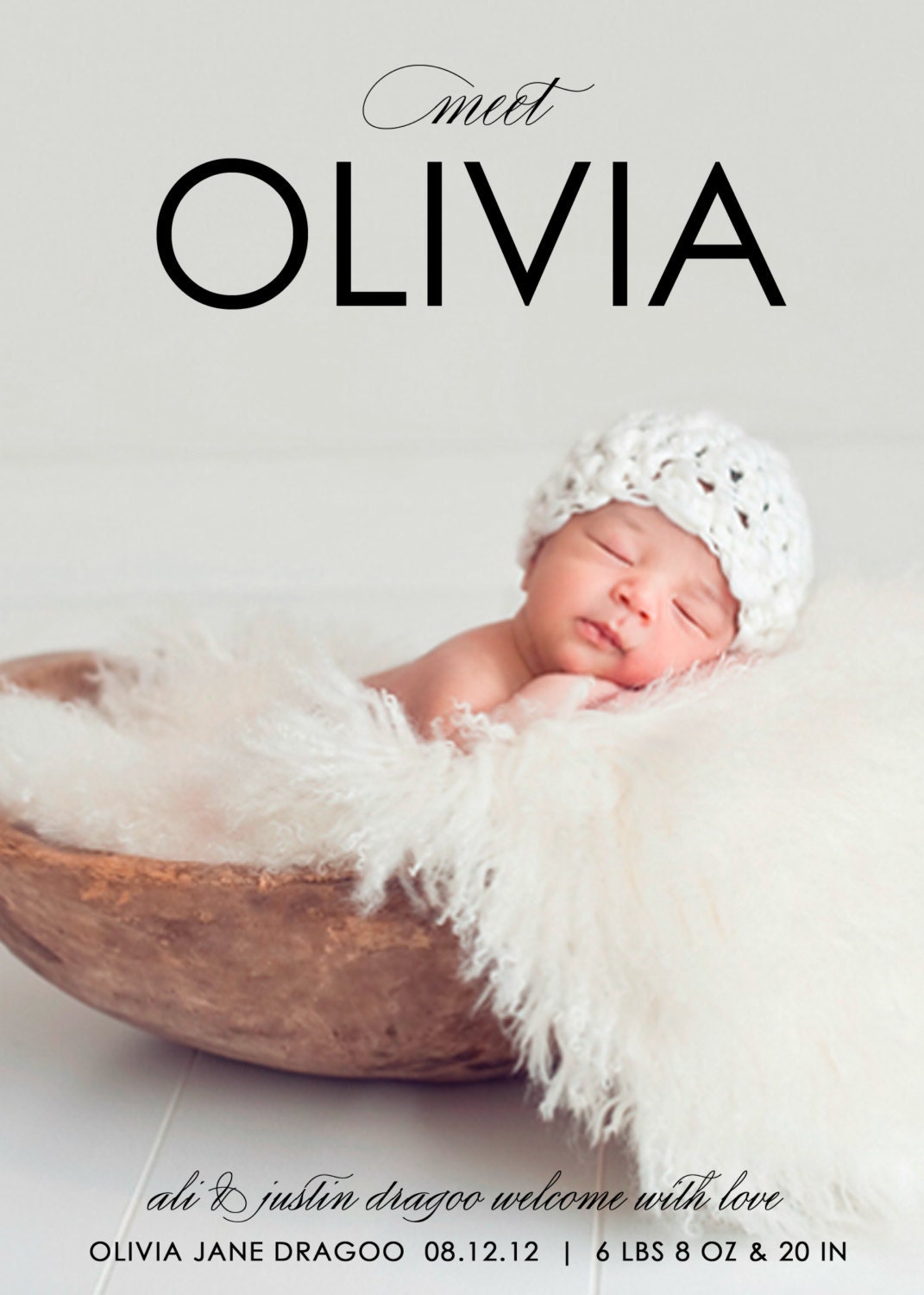 baby boy birth announcement photo card - "A Star is Born"