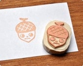 Acorn hand carved rubber stamp